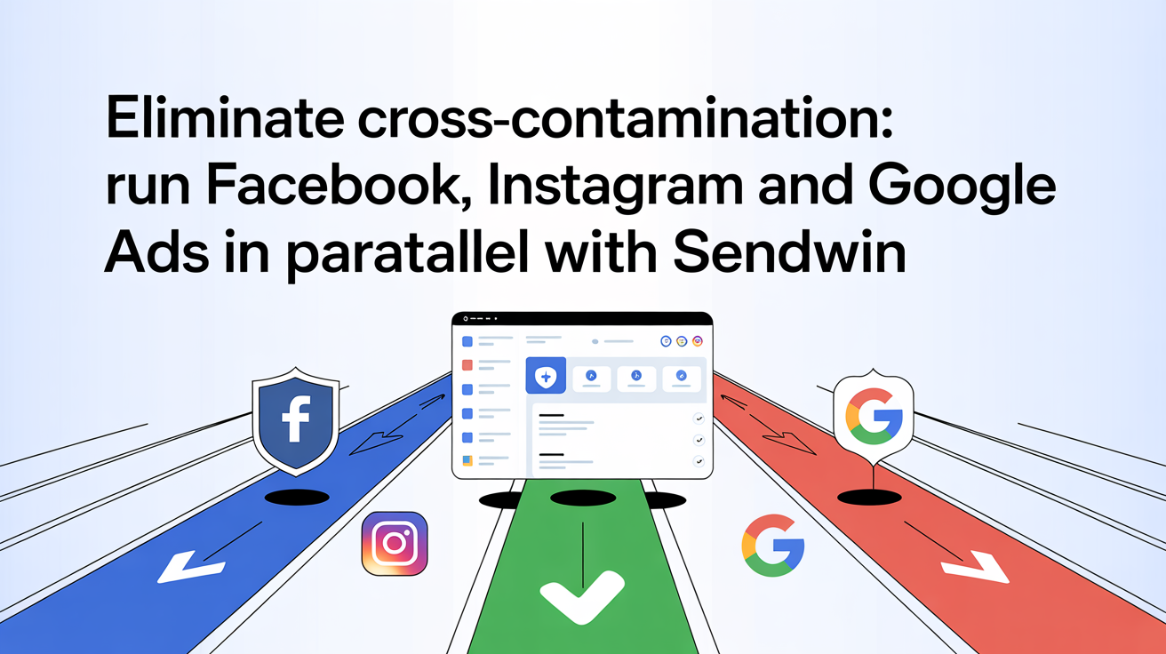 Eliminate Cross-Contamination: Run Facebook, Instagram and Google Ads in Parallel With Sendwin