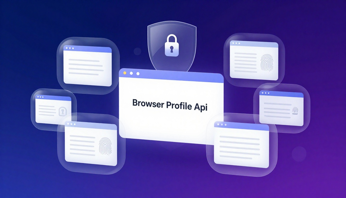 Modern tech illustration showing browser isolation concept for Browser Profile Api.
        Multiple