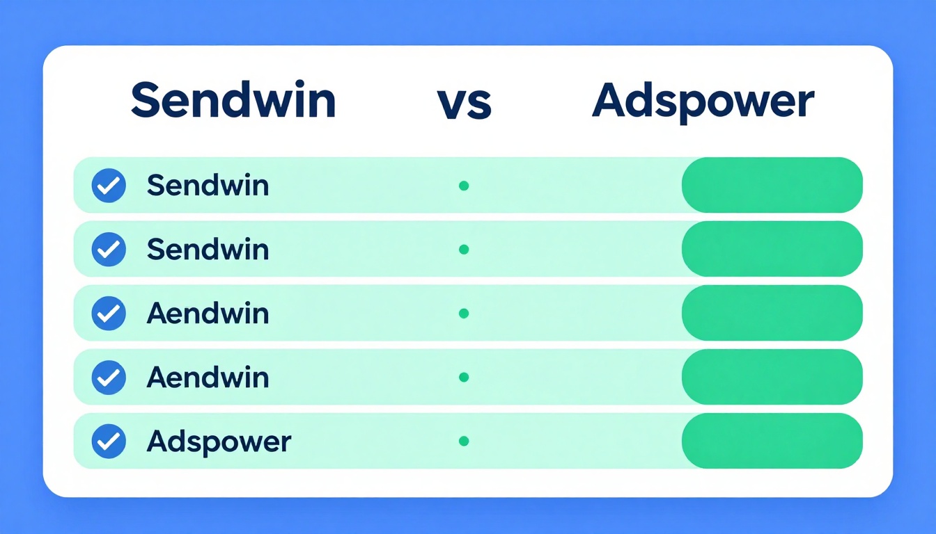 Professional comparison visualization for Sendwin Vs Adspower.
        Side-by-side feature comparis