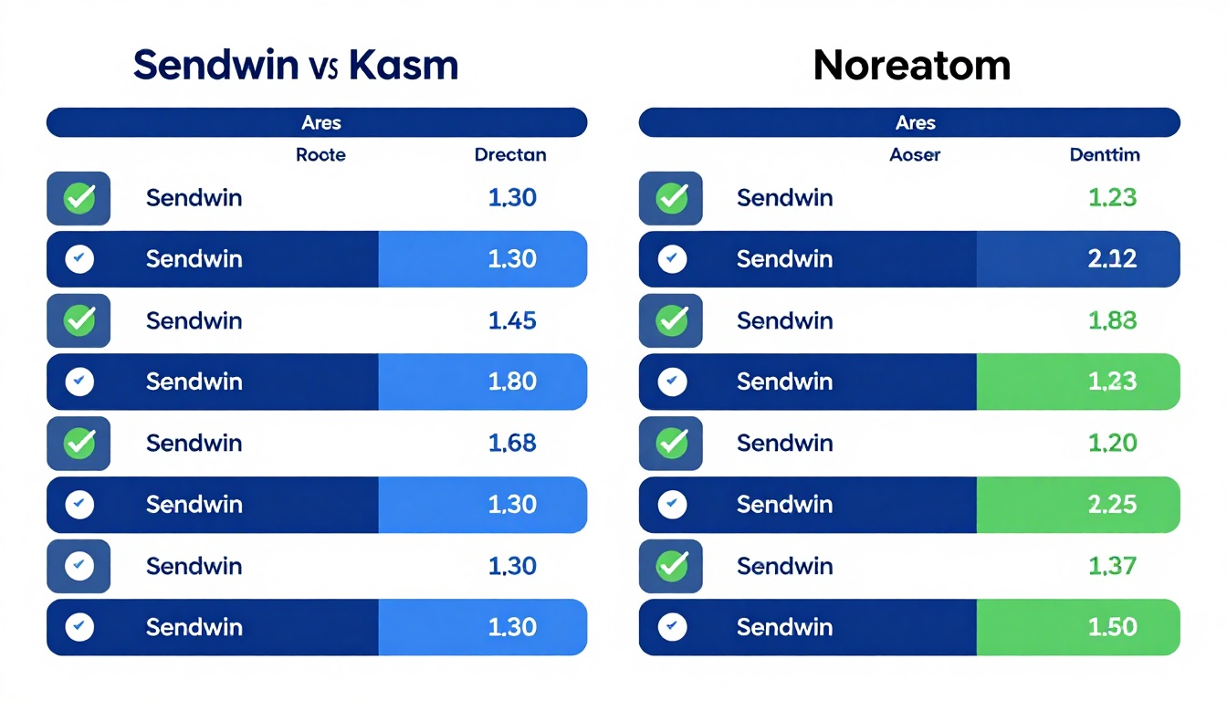 Professional comparison visualization for Sendwin Vs Kasm.
        Side-by-side feature comparison w