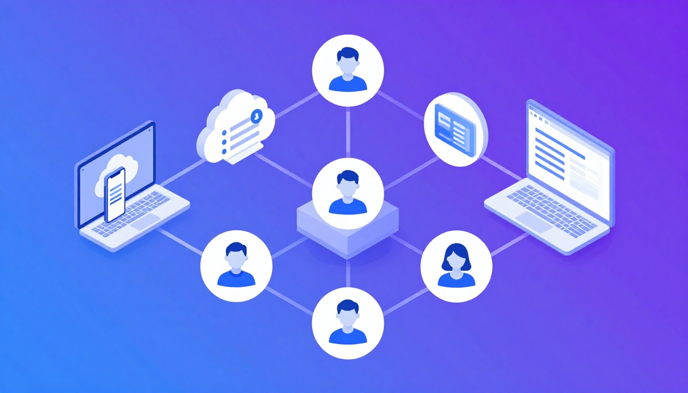 Isometric illustration of multi-account management with Best Money Management Apps Multiple Accounts