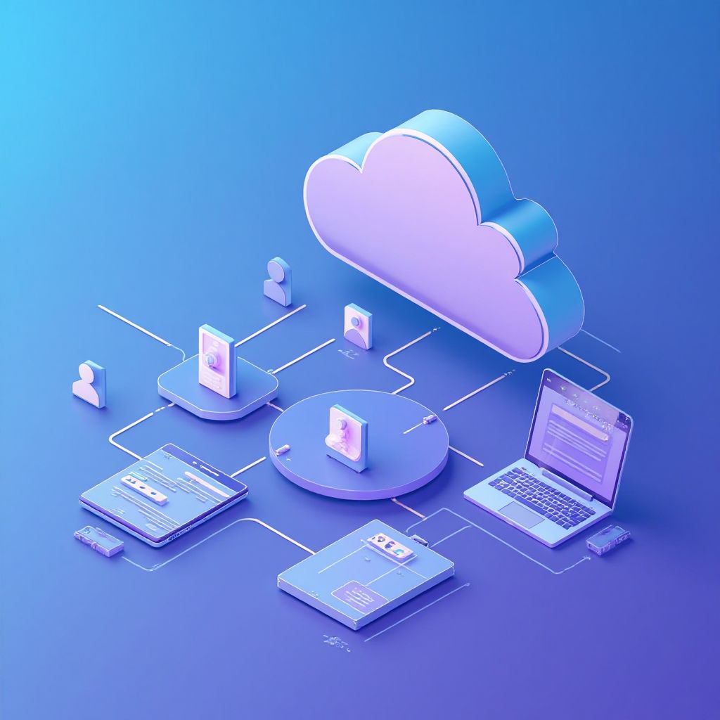 Isometric illustration of multi-account management with Best Tools For Managing Multiple Social Acco