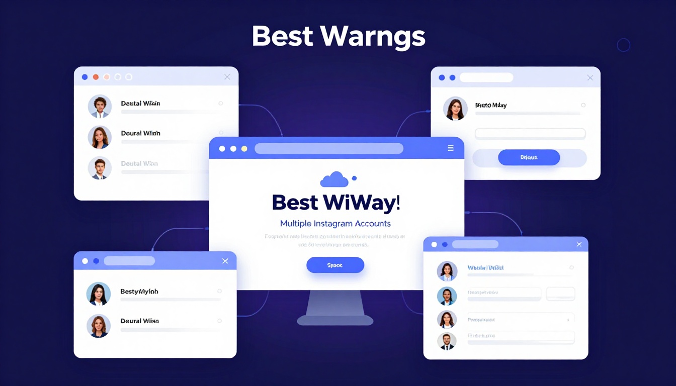 Isometric illustration of multi-account management with Best Way To Manage Multiple Instagram Accoun