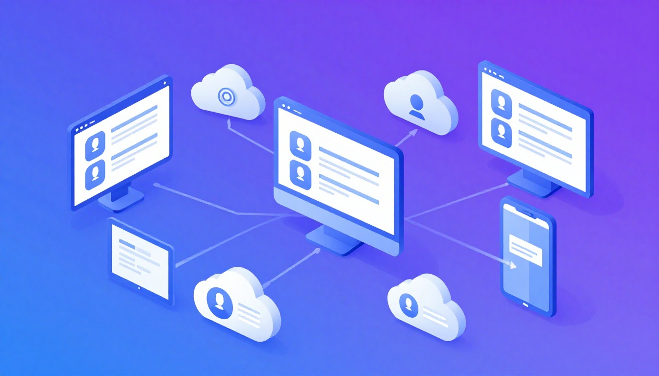 Isometric illustration of multi-account management with How Universities Manage Multiple Accounts Ac