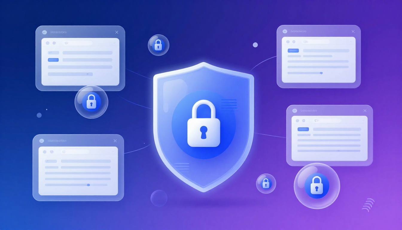 Modern tech illustration showing browser isolation concept for Human Behavior Simulation Browser.
  