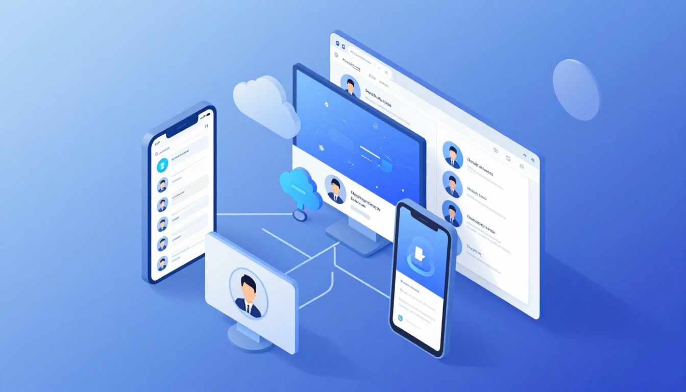 Isometric illustration of multi-account management with Managing Multiple Github Accounts.
        M