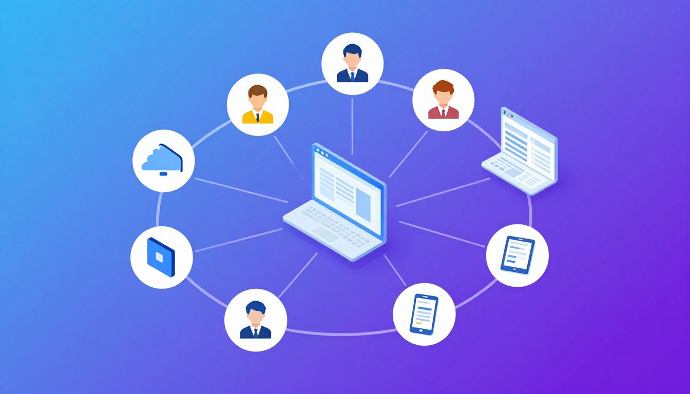 Isometric illustration of multi-account management with Tools For Managing Multiple Student Loan Acc