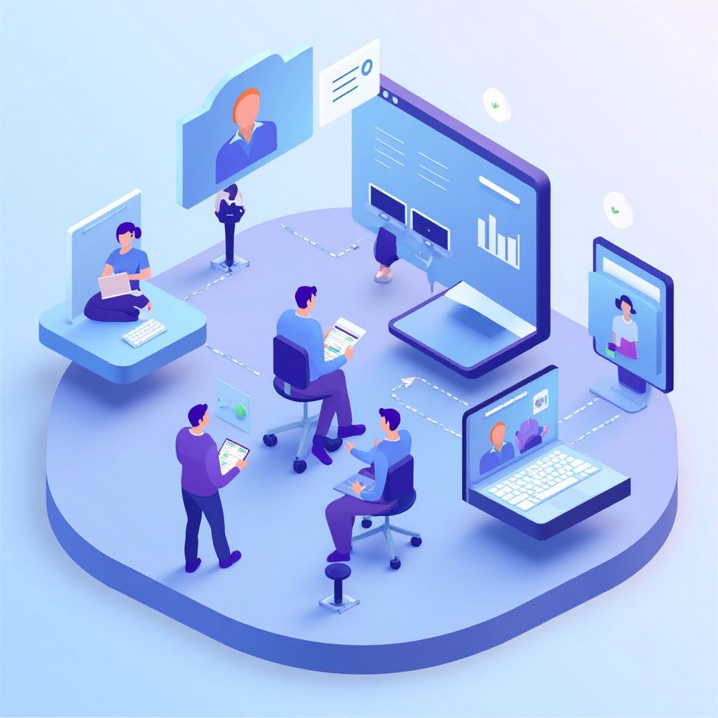 Isometric illustration of multi-account management with How Accountants Manage Multiple Clients With