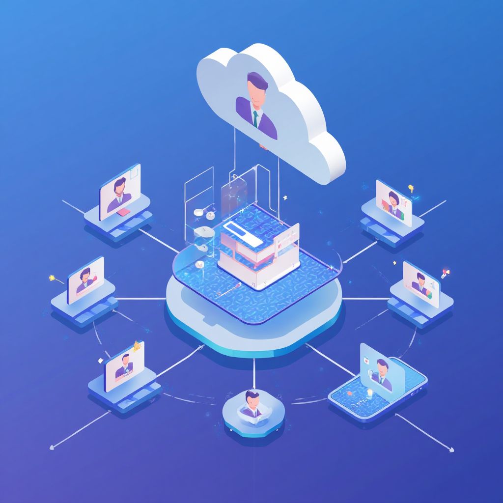 Isometric illustration of multi-account management with How Agencies Manage Multiple Client Accounts
