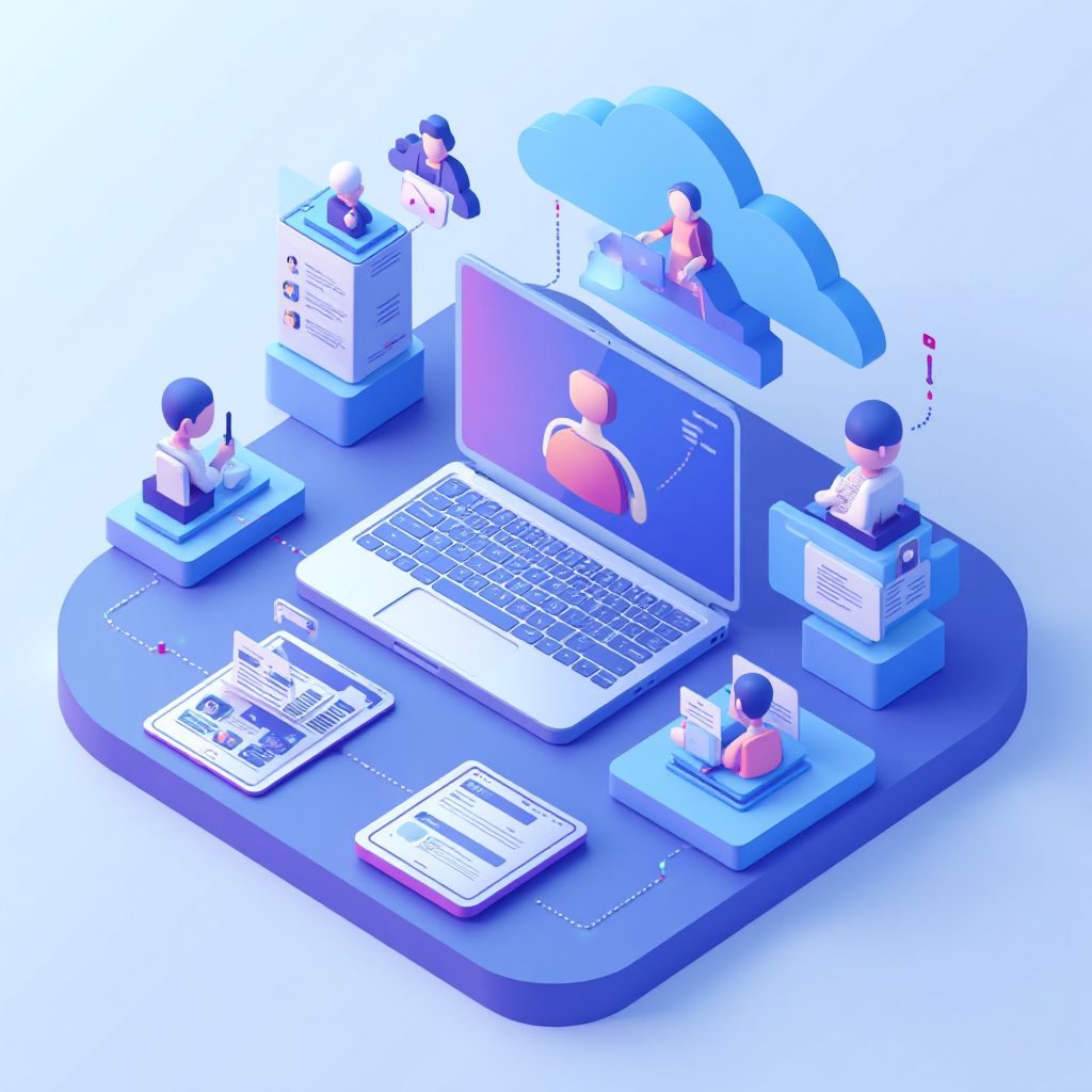 Isometric illustration of multi-account management with How To Manage Multiple Business Accounts Eff