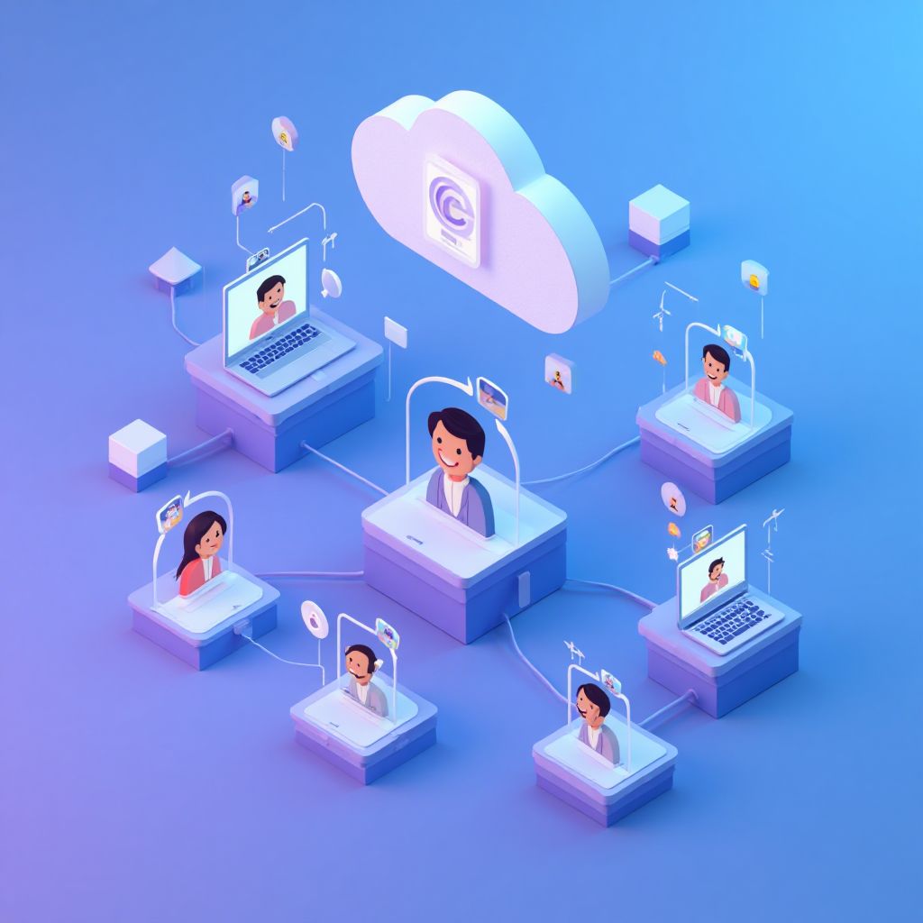 Isometric illustration of multi-account management with How To Manage Multiple Google Photos Account