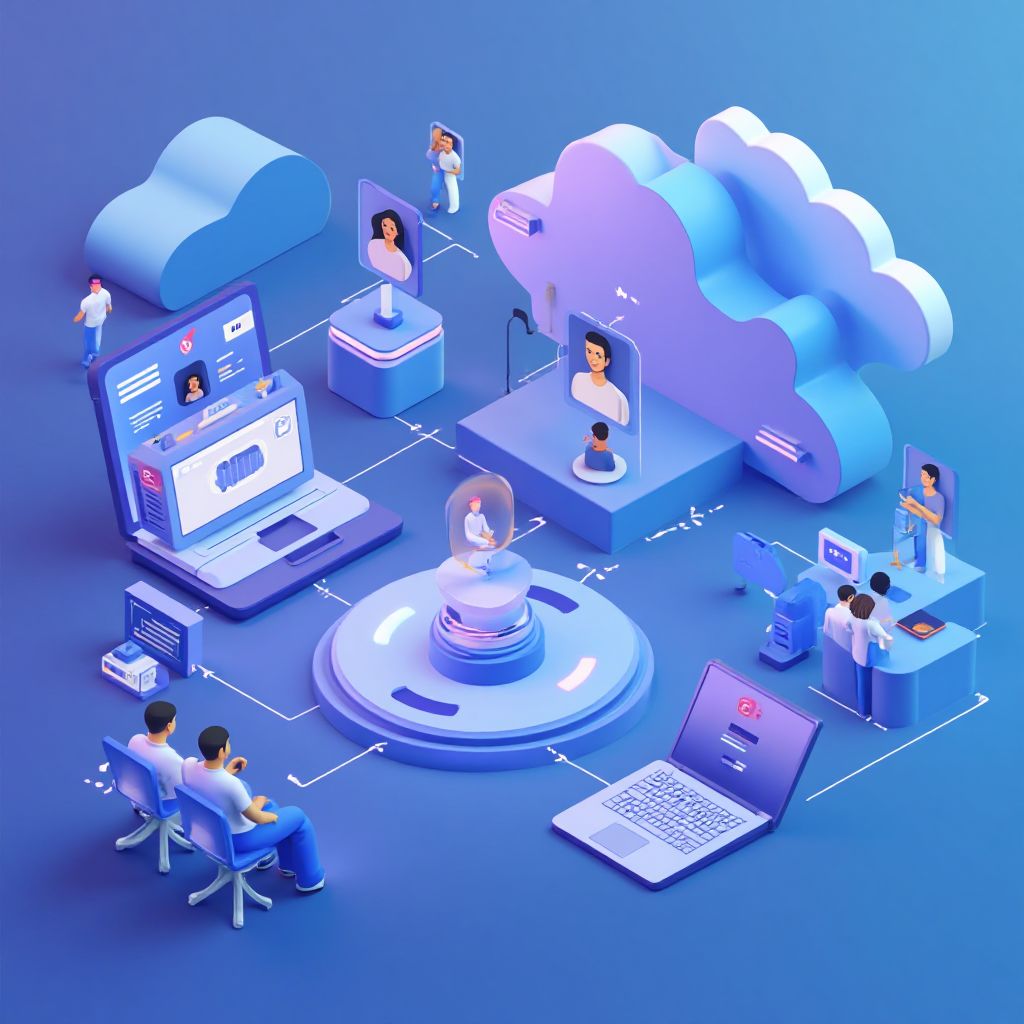 Isometric illustration of multi-account management with Best Practices For Managing Accounting In Mu