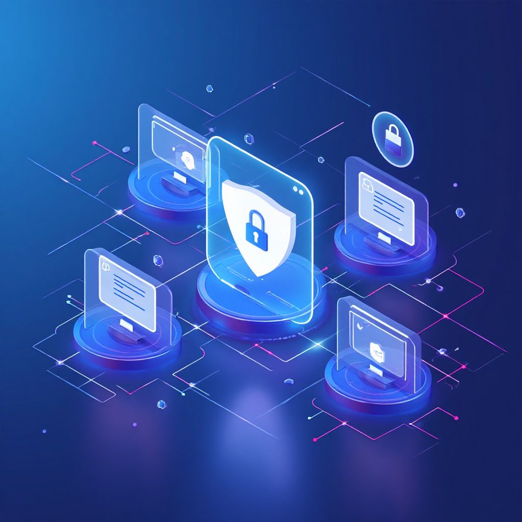 Modern tech illustration showing browser isolation concept for Brave Browser Fingerprinting Protecti
