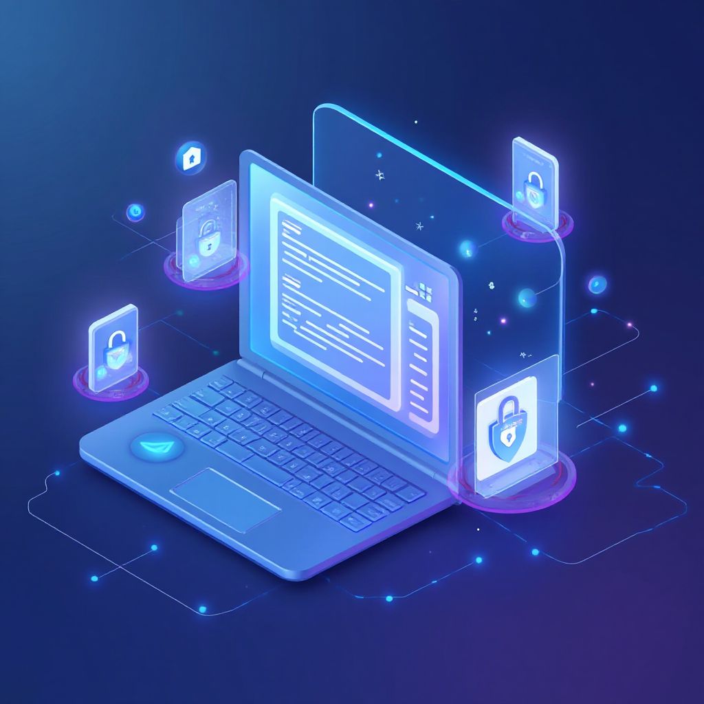 Modern tech illustration showing browser isolation concept for Browser For Managing Multiple Shopify
