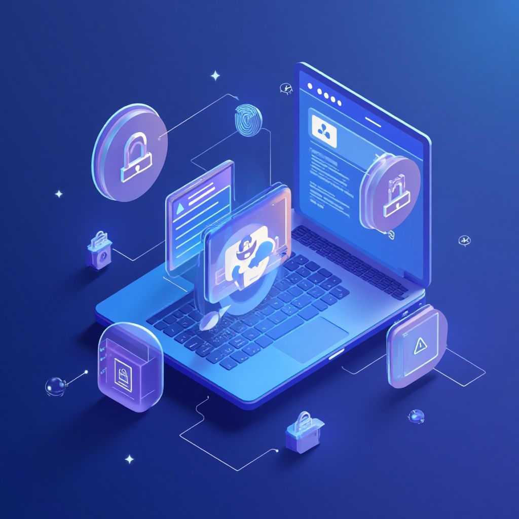 Modern tech illustration showing browser isolation concept for Browser Isolation For Education.
    