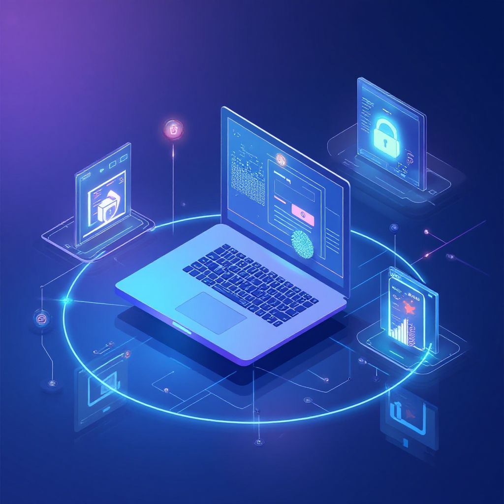 Modern tech illustration showing browser isolation concept for Browser Isolation For Government.
   