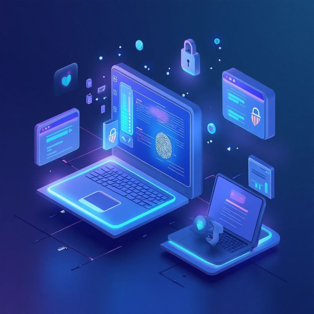 Modern tech illustration showing browser isolation concept for Multi Account Browser For Ebay.