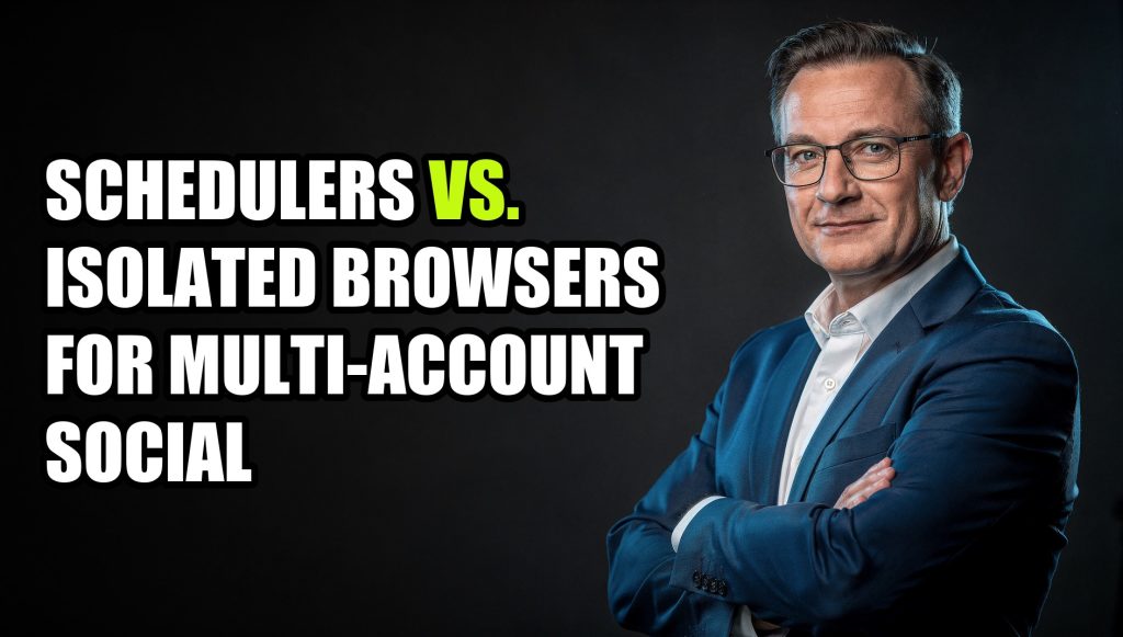 Schedulers vs. Isolated Browsers for Multi-Account Social