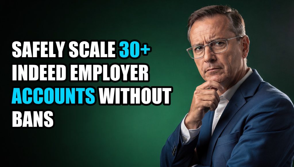 Safely Scale 30+ Indeed Employer Accounts Without Bans