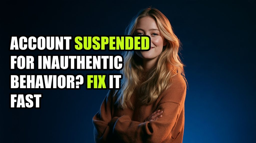 Account Suspended for Inauthentic Behavior? Fix It Fast